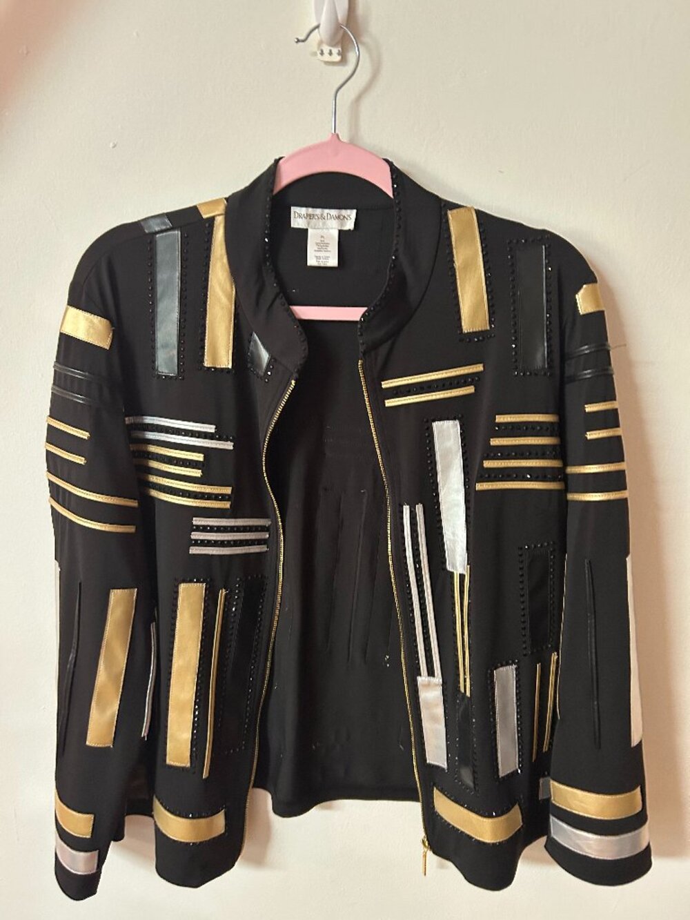 Draper's & Damon's Embellished Zip Jacket | Women's Petite Large - Picture 1 of 3
